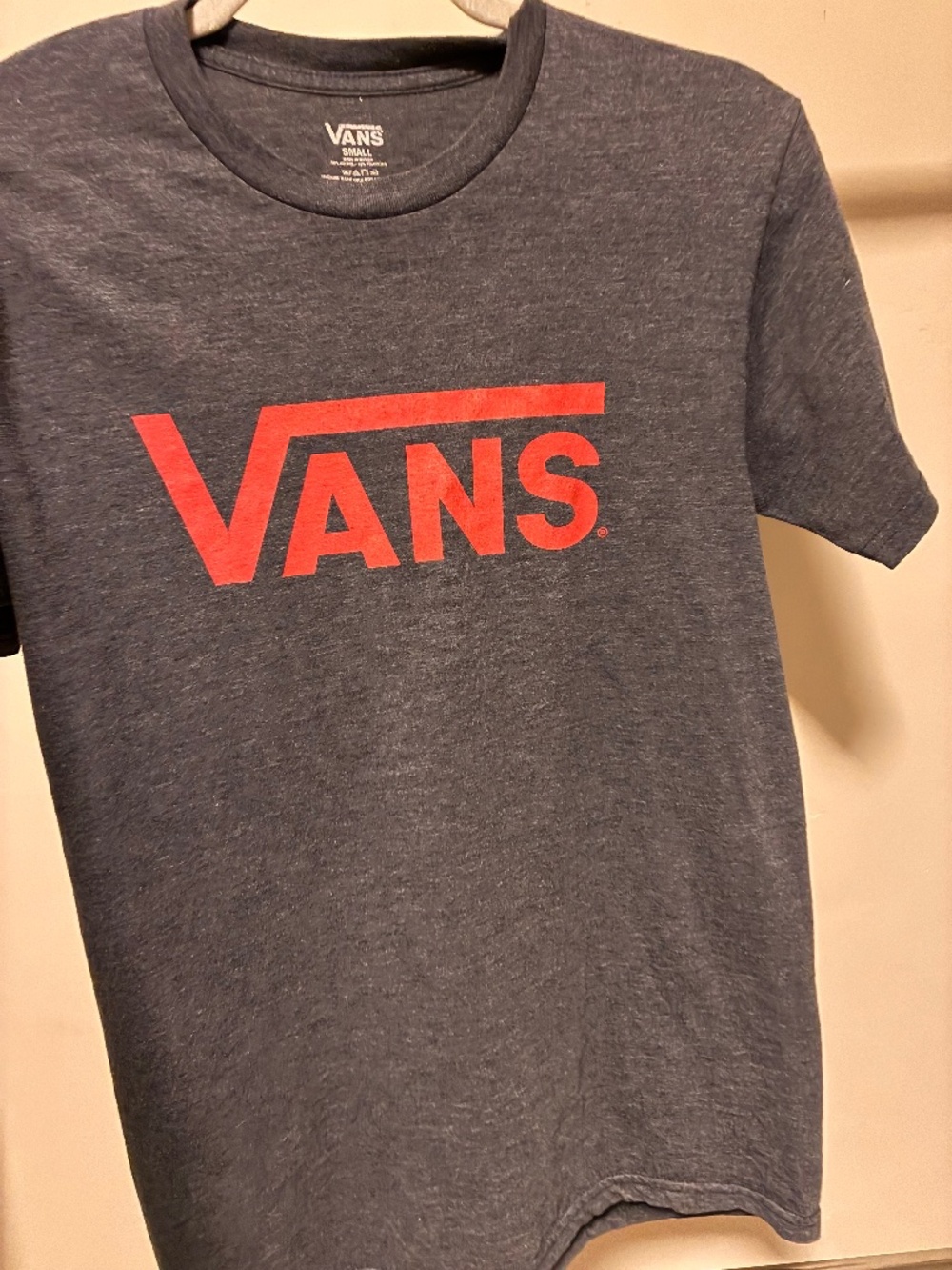 Blue and Red Vans tee men’s small
